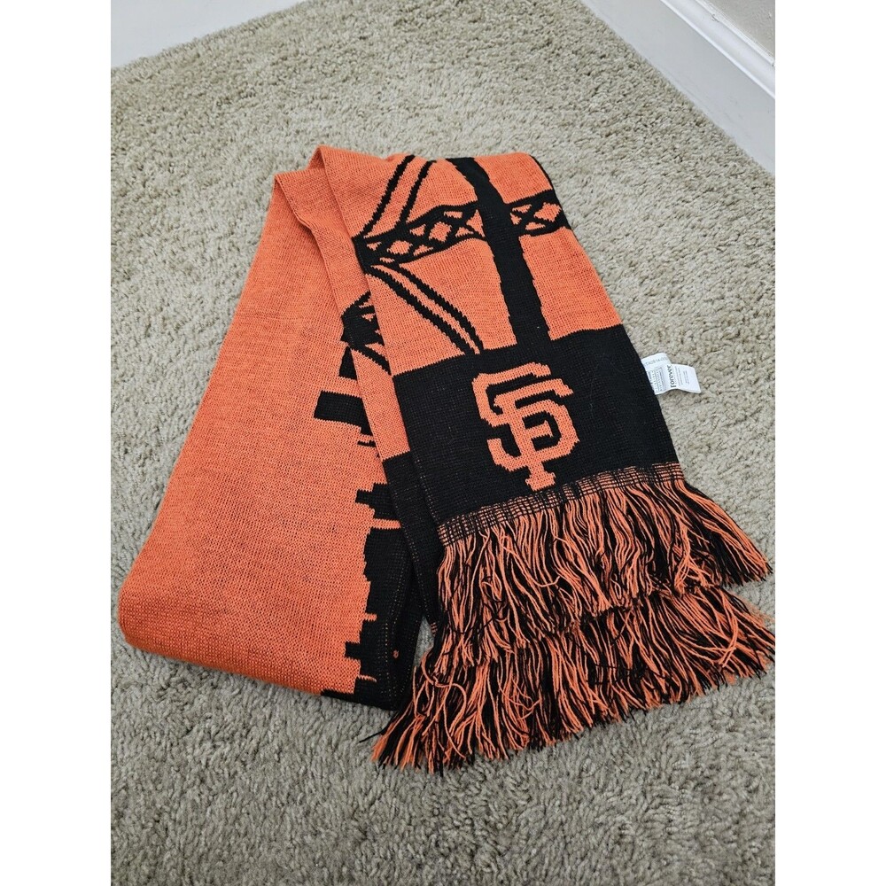 San Francisco Giants Scarf Forever Collectibles MLB Baseball Orange Black Fringe